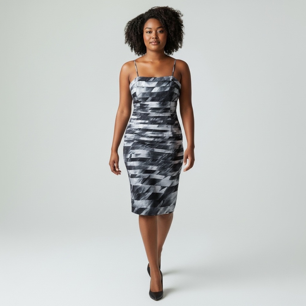 Js Collections - Satin Cocktail Dress - Gray - 16 China